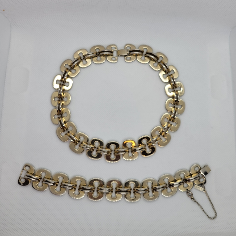 MONET Gold Tone Choker & Matching Bracelet